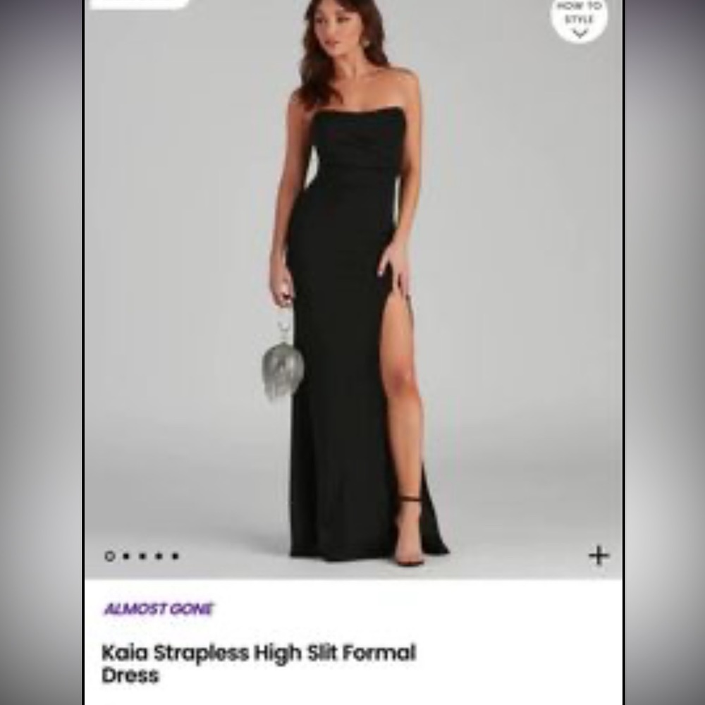 Strapless black windsor dress small NWT